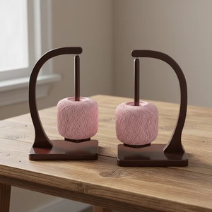 Wooden Yarn Holder Knitting Crochet Yarn Ball Stand Magnetic <b>Rotating</b> Anti Slip Portable Craft Accessory - Product Image 3