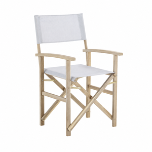 Silla de Director Plegable de Teca de Lujo, Asiento de Tela Cómodo, Muebles Modernos Minimalistas para Jardín, Patio, Hogar - Product Image 1