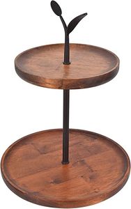 Rectangle Headway Wooden Cupcake Stand Natural Best Dessert <b>Display</b> Tray for Party Wedding Home Decor Wood 2 Tier Cake Stand - Product Image 2