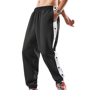 Pantalon de jogging ample pour homme en molleton 100 % coton avec boutons latéraux, idéal pour les entraînements décontractés, la gym et le streetwear - Product Image 5