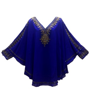 Caftans grande taille fabriqués à la main pour femmes Américains Embrasser l'élégance sans effort Broderie paillettes Superbe Collection Short - Product Image 1
