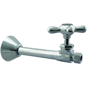 VAB0004 Vanne d'arrêt droite moderne Poignée croisée Laiton Finition noire Utilisation salle de bain/cuisine - Product Image 1