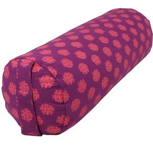 Coussin de yoga cylindrique en coton pour la méditation, support de yoga réparateur avec housse amovible et lavable - Product Image 1