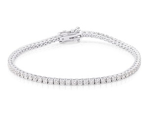 Pulsera de Diamantes de Laboratorio en Oro Blanco con Corte Redondo, Joyería Fina de Lujo - Product Image 1