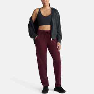 Pantalones Jogger de Punto Planos Color Borgoña para Mujer, Cintura Media, Cordón Ajustable, Corte Holgado, Largura al Tobillo, Casuales con Bolsillos - Product Image 4