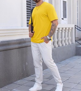 Camisetas de Cuello Redondo para Hombre, de Poliéster/Algodón, Manga Corta, Tejido de Punto, Logotipo/Estampado Frontal, Ecológicas, de Secado Rápido, Corte Regular - Product Image 3