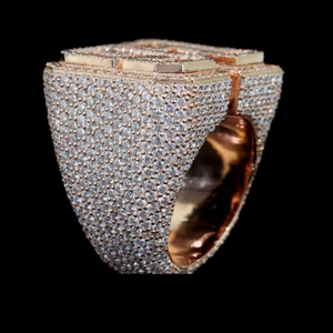 Anillo de cóctel AMBER JEWELS de plata 925 con baño de rodio, perla de agua dulce y moissanita, engaste pavé, corte brillante, certificado, unisex - Product Image 2