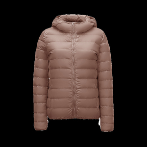 Fabrication OEM ODM sur mesure de vestes d'hiver chaudes à capuche pour femmes, manteau léger en duvet orange, veste extérieure entièrement zippée, usine de fabrication - Product Image 5