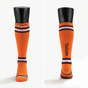 Chaussettes de lacrosse haut de gamme 200 GSM en laine/élasthanne, vert néon gris, tricotées, avec logo personnalisé, pour sports d'équipe, écologiques, pour hommes, séchage rapide, respirantes - Product Image 2