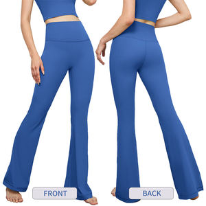 Solid Cross Back Wholesale Gym Slimming Sportswear Custom Fitness <b>Flare</b> Sports Breathable High Waisted Yoga <b>Leggings</b> - Product Image 6