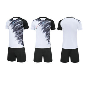 Ensemble de maillots de football pour hommes, manches courtes, col rond, sublimé, uniforme de football pour enfants et adultes - Product Image 1