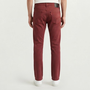 Pantalones Vaqueros Rojos de Corte Recto y Ajuste Regular, de Algodón de Peso Medio, Casuales para Hombre, Estilo Invernal, de Secado Rápido, Lavado Medio - Product Image 5