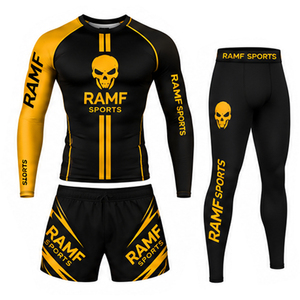 <b>Athletic</b> BJJ Rash Guard UPF50+ Full Sleeve Stretchable Fabric Quick Dry Tech Flexible Fit for Gym Training Sports - Product Image 2