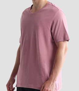 Camiseta Básica de Algodón Premium para Hombre, Corte Regular, Ligera, Manga Corta, Lisa, Informal, para Moda Urbana, OEM, ODM, Personalizada - Product Image 3