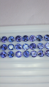 Lote de piedras preciosas de tanzanita natural de corte redondo, calidad AAA, con un brillo excelente, buen color, perfectas para la elaboración y pulido de joyas. - Product Image 2