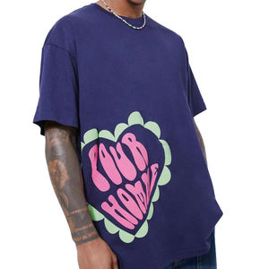 Camiseta de Algodón de Alta Calidad con Estampado Puff, Corte Regular, Diseño Gráfico, Ecológica, Transpirable, Manga Corta, Cuello Redondo, Informal - Product Image 1