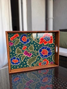 Luxury Durable Eco-Friendly Polished Solid Wooden Handcrafted Rectangle <b>Serving</b> <b>Tray</b> <b>Handles</b> Coffee Table Party Wedding Birthday - Product Image 3