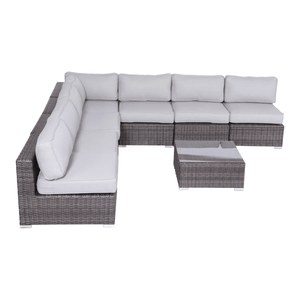 Fully Assembled 6-Person Wicker <b>Garden</b> <b>Set</b> with Comfortable Cushions for Outdoor Seating - Product Image 2