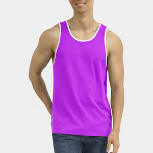 Camiseta sin mangas de algodón para hombre, de alta calidad, con logotipo personalizado al por mayor, para verano, para gimnasio, fitness, tallas grandes. - Product Image 4