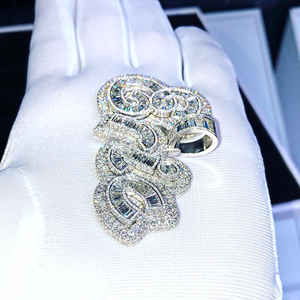 Colgante de Serpiente de Lujo con Incrustaciones de Moissanita VVS, Joyería Hip Hop, Chapado en Oro Rosa y Plata, con Aspecto de Diamante Personalizado, para Fiesta - Product Image 4