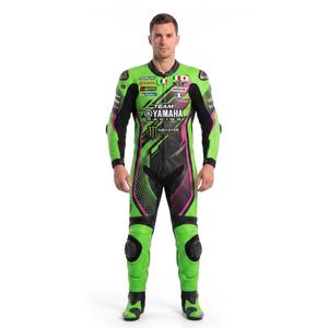 Combinaison de course moto professionnelle pré-coupée, aérodynamique, certifiée CE, avec logo avant, en cuir de kangourou, une pièce, pour piste, personnalisable OEM - Product Image 1