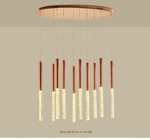 Lámpara de Araña Moderna Contemporánea para Escalera Larga, Estilo Espiral, Dorada, con Cristales, Iluminación LED, Regulable, Ahorro de Energía - Product Image 6