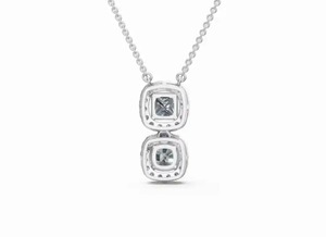 Pendentif halo en diamant taille coussin de 1,822 carats cultivé en laboratoire, collier céleste 32 pièces en or jaune, rose ou blanc 9K 14K 18K, cadeau de bijoux - Product Image 4