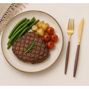 Ensemble de couverts en or mat avec manches en bois naturel, couverts en acier inoxydable pour les restaurants haut de gamme, les hôtels et les mariages, fourniture d'usine - Product Image 4