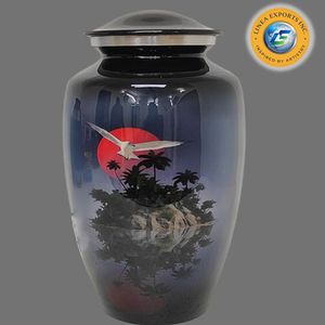 Linea Exports Inc Cremation Urn Black Adult <b>Memorial</b> <b>Vase</b> Customizable Artistic Design - Product Image 5