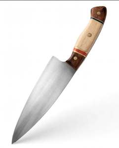 Cuchillo de Chef de Acero Inoxidable Forjado a Mano con Mango de Madera Segmentada, Herramienta de Cocina - Product Image 6