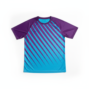 Men's Blue Purple Striped Short Sleeve Rash Guard Quick Dry <b>Compression</b> <b>Shirt</b> for MMA Jiu Jitsu Training - Product Image 5