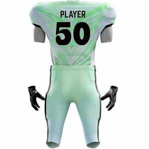 Ensembles d'uniformes de football américain respirants sur mesure à séchage rapide pour adultes, en jersey Spandex/Polyester, imprimés par transfert thermique - Product Image 1