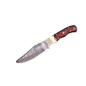 Custom Handmade 10” Custom Hand Forged Damascus Steel Full Tang Hunting <b>Knife</b> - Wood & <b>Bone</b> <b>Handle</b> & Leather Sheath - Product Image 4