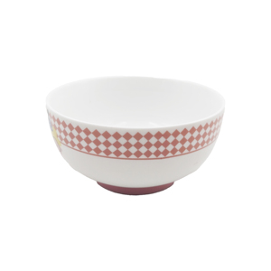 Vente en gros de bols en céramique pour enfants personnalisés avec un motif de chef de cuisine mignon et un bord à carreaux rouges - Product Image 3