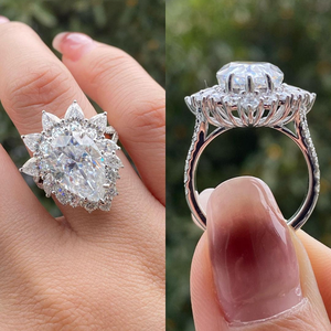 Best Quality VVS Moissanite Silver Gold Plated Wedding Engagement <b>Ring</b> Luxury Fine Bridal Jewelry Proposal Anniversary Gift - Product Image 4