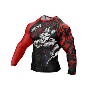 Custom Men's Rash Guard Surfing Clothes UV Sun Protection <b>Long</b> <b>Sleeve</b> Compression Shirts Suits Mesh Quick Dry Compression Shirt - Product Image 3