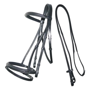 Produit en cuir véritable de bride de cheval anglais de haute qualité anatomiquement confortable - Product Image 2