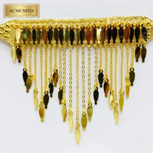 18K Gold Plated Classic Arabic <b>Choker</b> Chikset for Women Dubai Style Fringe Necklace Anniversary - Product Image 3