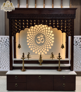 Trendy Hindu Temple Design for Home Designer Wooden Temple for Modern Homes Custom Home <b>Mandir</b> Unit At Wholesale Prices For USA - Product Image 6