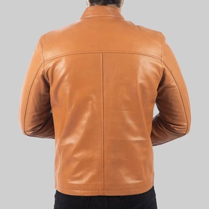 เสื้อแจ็คเก็ตหนังผู้ชายสไตล์นักขี่มอเตอร์ไซค์ คอตั้ง ปิดด้วยซิป - Product Image 4