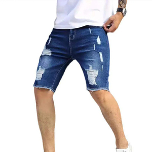 Shorts en jean pour homme de la nouvelle collection, tissu indigo délavé de qualité supérieure, ceinture confortable et moderne, coupe ample, style streetwear urbain, collection été - Product Image 5