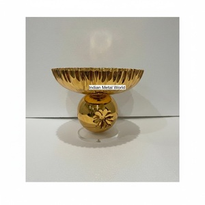 Bol sur piédestal élégant en métal argenté avec bord cannelé, décoration moderne pour la maison, plat de service pour fruits et bonbons, prix d'usine - Product Image 6