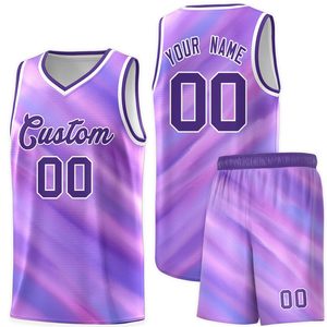 Nouveau maillot de basket-ball personnalisé imprimé unisexe 100% polyester, blocs de couleur, sublimé, respirant, grandes tailles - Product Image 5