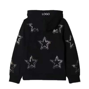Sweat-shirts à capuche élégants avec design scintillant et strass pour hommes, collection hiver, basiques, coton mélangé, streetwear décontracté de qualité supérieure - Product Image 6