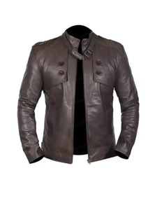 Chaqueta de Motociclista Estilo Bomber Marrón para Hombre - Product Image 2