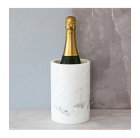 Refroidisseur de bouteilles en marbre blanc U F INTERNATIONAL WMC-37, design écologique pour une rétention de la glace, idéal pour la décoration de table moderne et les fêtes, pour le vin