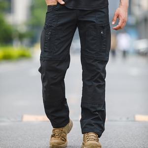 Factory Made Hot Sales Wholesale Men's Casual Outdoor Summer Cargo Pants Mid Waist Pockets Custom Cotton Fabric <b>Drawstring</b> - Product Image 3