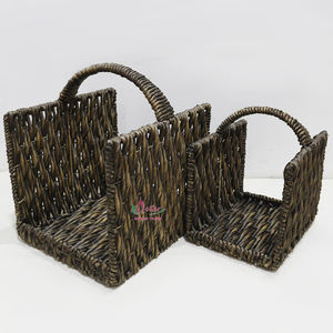 High Quality Handmade Seagrass Water Hyacinth Wicker <b>Log</b> <b>Basket</b>, Natural Storage For Home & Office - Product Image 1