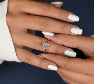 Anillo de Compromiso de Oro Blanco de 14 Quilates con Diamante Cultivado en Laboratorio de 1 Quilate, Corte Ovalado, VVS2, Certificado por IGI, Chapado en Rodio, Joyería Personalizada al por Mayor - Product Image 4