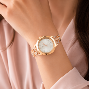 Montre à Quartz pour femmes, Bracelet en acier inoxydable, cadran rond analogique, montre-bracelet résistante à l'eau, bijoux à la mode - Product Image 1